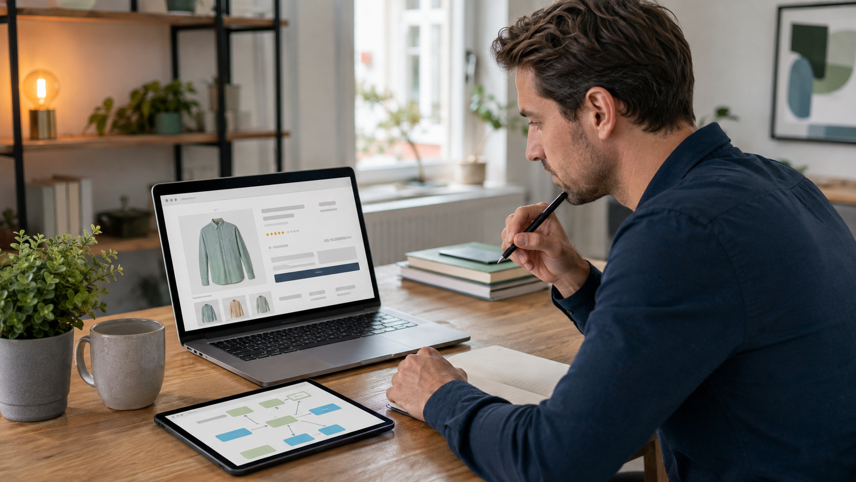 Berater optimiert eine Shopify-Produktseite für bessere Conversions